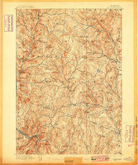 Strafford Vermont Historical topographic map, 1:62500 scale, 15 X 15 Minute, Year 1896