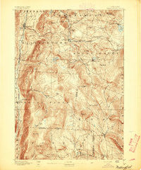 Wallingford Vermont Historical topographic map, 1:62500 scale, 15 X 15 Minute, Year 1893