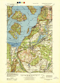 Anderson Island Washington Historical topographic map, 1:62500 scale, 15 X 15 Minute, Year 1940