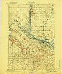 Pasco Washington Historical topographic map, 1:125000 scale, 30 X 30 Minute, Year 1917