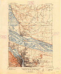Portland Oregon Historical topographic map, 1:62500 scale, 15 X 15 Minute, Year 1905