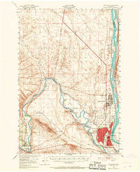 Richland Washington Historical topographic map, 1:62500 scale, 15 X 15 Minute, Year 1951