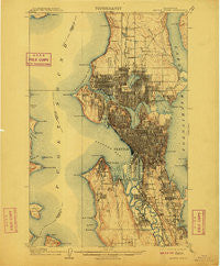 Seattle Special Washington Historical topographic map, 1:62500 scale, 15 X 15 Minute, Year 1909