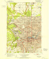 Spokane NW Washington Historical topographic map, 1:24000 scale, 7.5 X 7.5 Minute, Year 1950