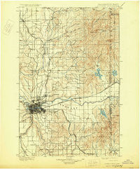 Spokane Washington Historical topographic map, 1:125000 scale, 30 X 30 Minute, Year 1901