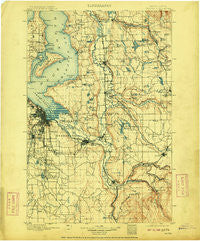 Tacoma Washington Historical topographic map, 1:125000 scale, 30 X 30 Minute, Year 1900