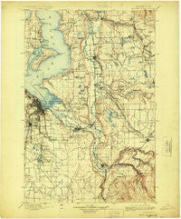 Tacoma Washington Historical topographic map, 1:125000 scale, 30 X 30 Minute, Year 1900