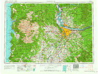 Vancouver Washington Historical topographic map, 1:250000 scale, 1 X 2 Degree, Year 1964