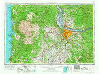 Vancouver Washington Historical topographic map, 1:250000 scale, 1 X 2 Degree, Year 1958