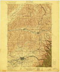 Walla Walla Washington Historical topographic map, 1:125000 scale, 30 X 30 Minute, Year 1921