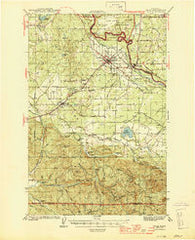 Yelm Washington Historical topographic map, 1:62500 scale, 15 X 15 Minute, Year 1944