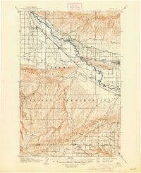 Zillah Washington Historical topographic map, 1:125000 scale, 30 X 30 Minute, Year 1910