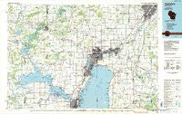 Appleton Wisconsin Historical topographic map, 1:100000 scale, 30 X 60 Minute, Year 1984