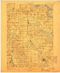 Evansville Wisconsin Historical topographic map, 1:62500 scale, 15 X 15 Minute, Year 1906