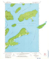 Madeline Island Wisconsin Historical topographic map, 1:62500 scale, 15 X 15 Minute, Year 1964