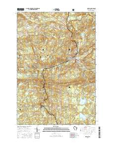 Mellen Wisconsin Current topographic map, 1:24000 scale, 7.5 X 7.5 Minute, Year 2015
