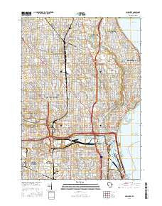 Milwaukee Wisconsin Current topographic map, 1:24000 scale, 7.5 X 7.5 Minute, Year 2016