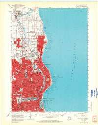 Milwaukee Wisconsin Historical topographic map, 1:62500 scale, 15 X 15 Minute, Year 1958