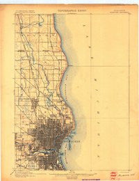 Milwaukee Wisconsin Historical topographic map, 1:62500 scale, 15 X 15 Minute, Year 1901