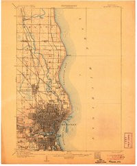 Milwaukee Wisconsin Historical topographic map, 1:62500 scale, 15 X 15 Minute, Year 1906