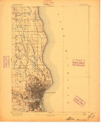 Milwaukee Wisconsin Historical topographic map, 1:62500 scale, 15 X 15 Minute, Year 1892
