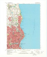 Milwaukee Wisconsin Historical topographic map, 1:62500 scale, 15 X 15 Minute, Year 1958