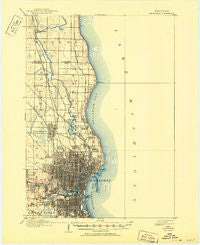 Milwaukee Wisconsin Historical topographic map, 1:62500 scale, 15 X 15 Minute, Year 1906