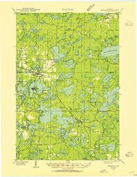 Minocqua Wisconsin Historical topographic map, 1:48000 scale, 15 X 15 Minute, Year 1938