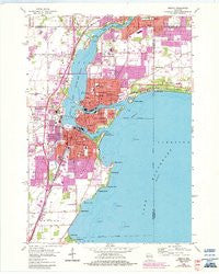 Neenah Wisconsin Historical topographic map, 1:24000 scale, 7.5 X 7.5 Minute, Year 1955