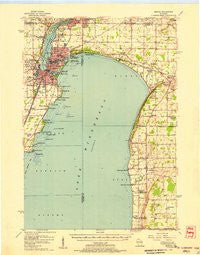 Neenah Wisconsin Historical topographic map, 1:62500 scale, 15 X 15 Minute, Year 1955