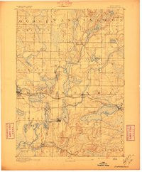 Oconomowoc Wisconsin Historical topographic map, 1:62500 scale, 15 X 15 Minute, Year 1892