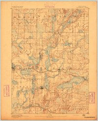 Oconomowoc Wisconsin Historical topographic map, 1:62500 scale, 15 X 15 Minute, Year 1892