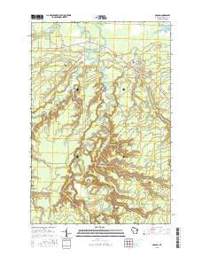 Odanah Wisconsin Current topographic map, 1:24000 scale, 7.5 X 7.5 Minute, Year 2015