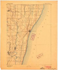 Port Washington Wisconsin Historical topographic map, 1:62500 scale, 15 X 15 Minute, Year 1892