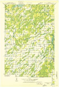 Porterfield Wisconsin Historical topographic map, 1:48000 scale, 15 X 15 Minute, Year 1939