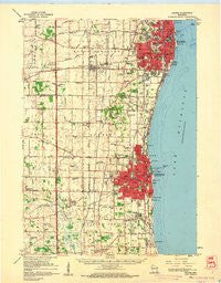 Racine Wisconsin Historical topographic map, 1:62500 scale, 15 X 15 Minute, Year 1959