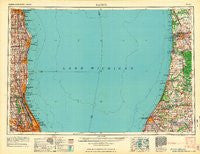 Racine Wisconsin Historical topographic map, 1:250000 scale, 1 X 2 Degree, Year 1962