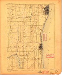 Racine Wisconsin Historical topographic map, 1:62500 scale, 15 X 15 Minute, Year 1892