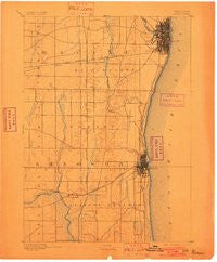 Racine Wisconsin Historical topographic map, 1:62500 scale, 15 X 15 Minute, Year 1892