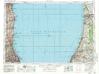 Racine Wisconsin Historical topographic map, 1:250000 scale, 1 X 2 Degree, Year 1958