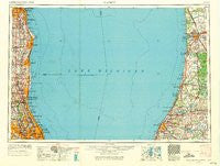 Racine Wisconsin Historical topographic map, 1:250000 scale, 1 X 2 Degree, Year 1958