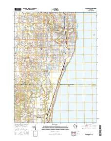 Racine South Wisconsin Current topographic map, 1:24000 scale, 7.5 X 7.5 Minute, Year 2016