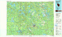 Rhinelander Wisconsin Historical topographic map, 1:100000 scale, 30 X 60 Minute, Year 1989
