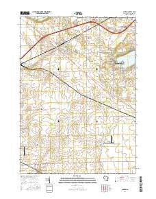 Sharon Wisconsin Current topographic map, 1:24000 scale, 7.5 X 7.5 Minute, Year 2016