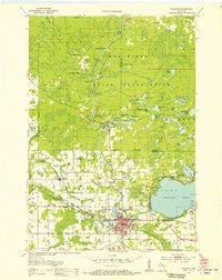 Shawano Wisconsin Historical topographic map, 1:48000 scale, 15 X 15 Minute, Year 1954