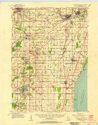 Sheboygan Falls Wisconsin Historical topographic map, 1:62500 scale, 15 X 15 Minute, Year 1954