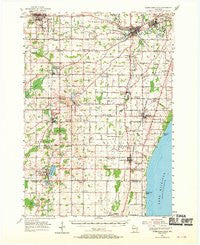 Sheboygan Falls Wisconsin Historical topographic map, 1:62500 scale, 15 X 15 Minute, Year 1954