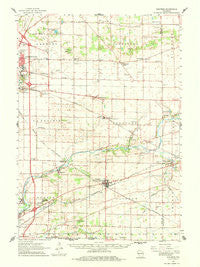 Shopiere Wisconsin Historical topographic map, 1:62500 scale, 15 X 15 Minute, Year 1961