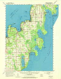 Sister Bay Wisconsin Historical topographic map, 1:62500 scale, 15 X 15 Minute, Year 1960