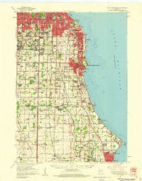 South Milwaukee Wisconsin Historical topographic map, 1:62500 scale, 15 X 15 Minute, Year 1958